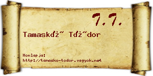 Tamaskó Tódor névjegykártya